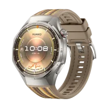 HUAWEI WATCH GT 6 Pro 46 mm / Behuizing van titaniumlegering / Bruine nylon band / Batterijduur tot 21 dagen / GPS / ECG /Compatibel met iOS en Android