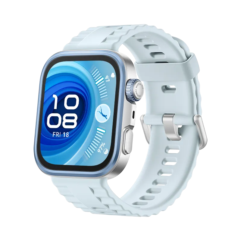 HUAWEI WATCH FIT 4 Pro /Blauw /Fluorelastomeer band /Titanium en saffierglas /GPS /ECG /Bluetooth 5.2 /Smartwatch /Compatibel met iOS en Android