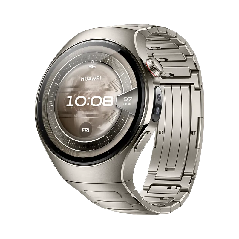 HUAWEI WATCH 5 46mm Titanium / Titanium band / Titanium van luchtvaartkwaliteit / X-TAP / eSIM bellen / GPS / ECG / Bluetooth 5.2 / Smartwatch / Compatibel met iOS en Android