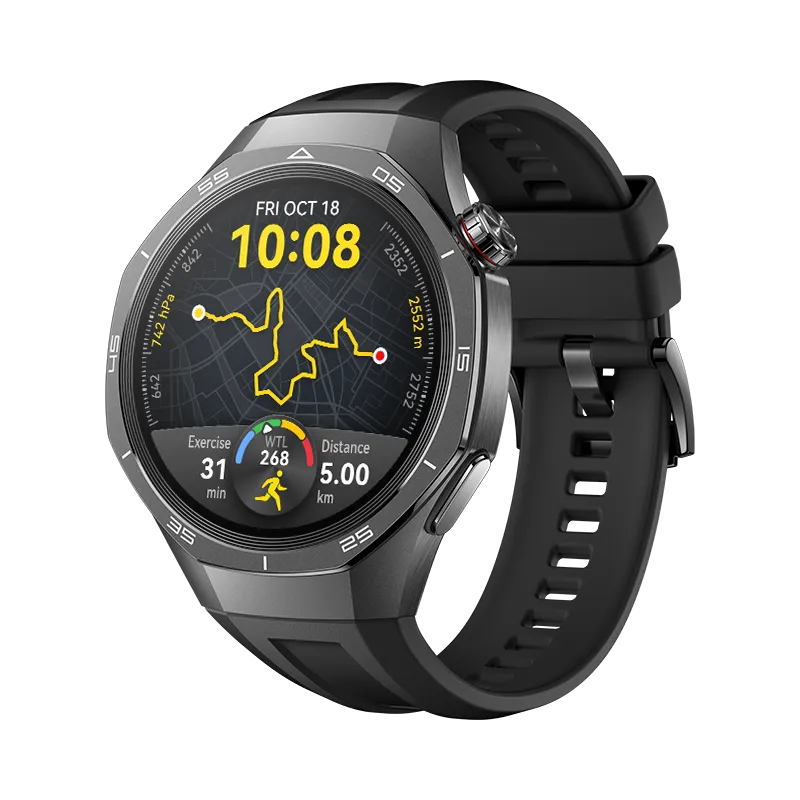 HUAWEI WATCH GT 5 Pro 46mm Zwart fluoroelastomeer band/ GPS / Bluetooth 5.2 / Compatibel met iOS en Android