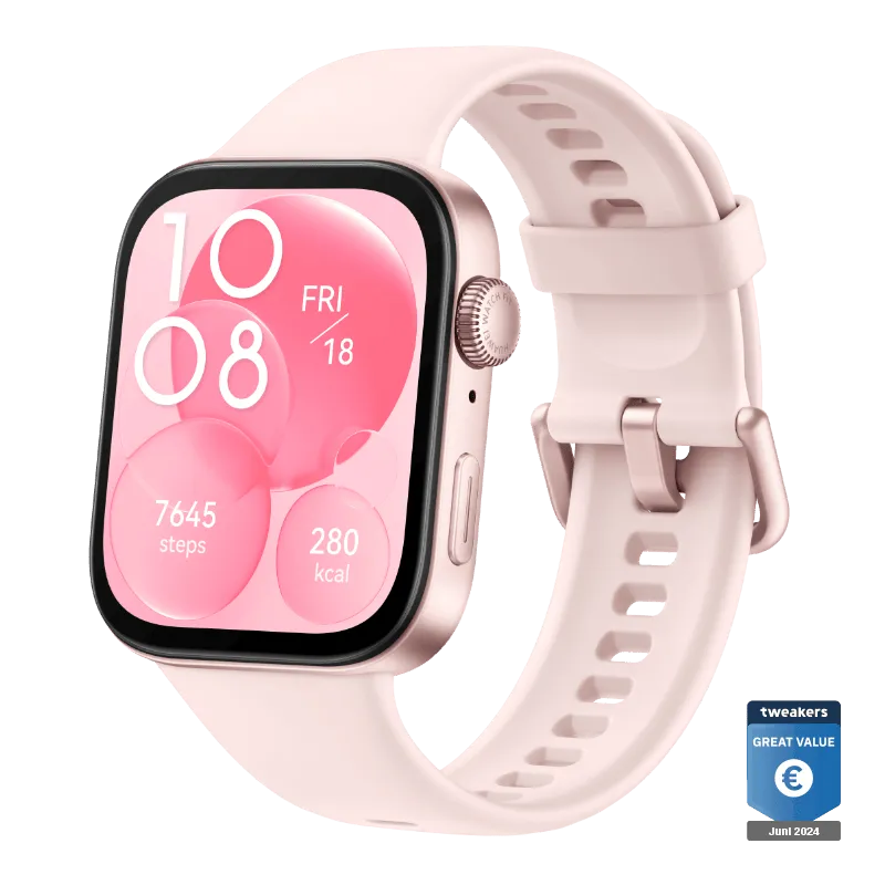 HUAWEI WATCH FIT 3 / Roze / Fluorelastomeer polsband / GPS / Bluetooth / Compatibel met iOS en Android