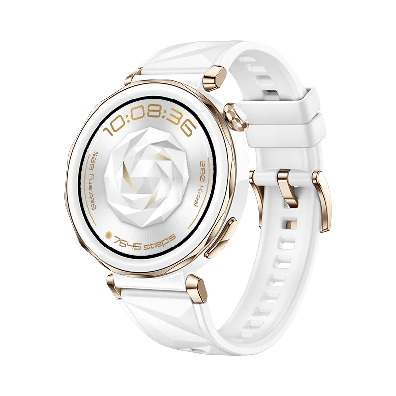 HUAWEI WATCH GT 5 Pro 42MM White Fluoroelastomer / Pro-Level sports / Up to 2-week Battery life/ Golf Courses Map / Sleep monitoring / Bluetooth Call / Water resistance / GPS