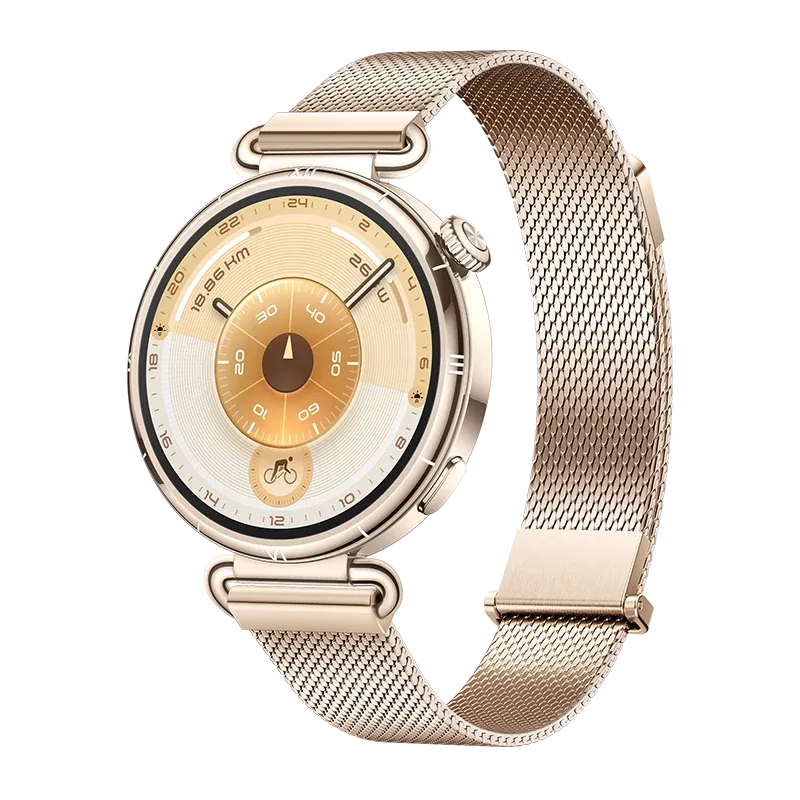 HUAWEI WATCH GT 6 41mm Gold Milanese/ Milanese Strap/ Up to 14-Day Battery Life/ Accurate GPS and Heart Rate Tracking/ Virtual Cycling Power/ Compatible with Android & iOS